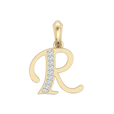Gold Alphabet R charm